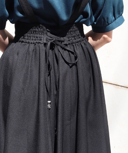 axes femme(アクシーズファム)の「サス付レースアップスカート(スカート・レディース・ブラック/ダークブラウン/パープル/グレー/ベージュ・FREE)」の7枚目の写真