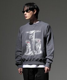 CODE I'M（コードアイエム）の「ジーザスアンホリープリント ナグラン オーバーサイズ スウェット チャコール（スウェット）」