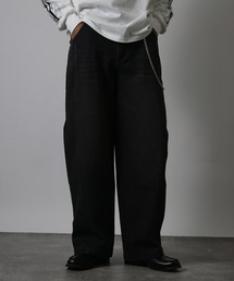 NYLAUS（ナイラス）の「【Nylaus】2026新作 チェーン付き ヴィンテージ バレルパンツ デニムパンツ カーブパンツ（デニムパンツ）」