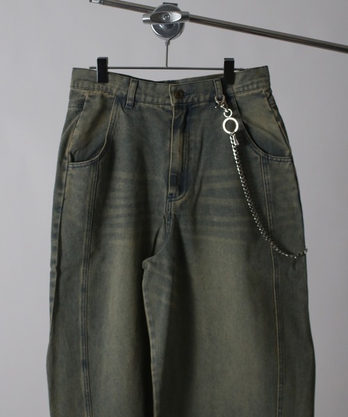 NYLAUS(ナイラス)の「【Nylaus】【セット商品】チェーン付き ヴィンテージ バレルパンツ デニムパンツ カーブパンツ(デニムパンツ・メンズ・ネイビー/ブラック/ブルー/カモフラージュ・L/LL/M)」の19枚目の写真