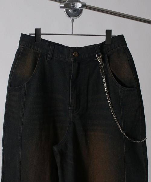 NYLAUS(ナイラス)の「【Nylaus】【セット商品】チェーン付き ヴィンテージ バレルパンツ デニムパンツ カーブパンツ(デニムパンツ・メンズ・ネイビー/ブラック/ブルー/カモフラージュ・L/LL/M)」の21枚目の写真