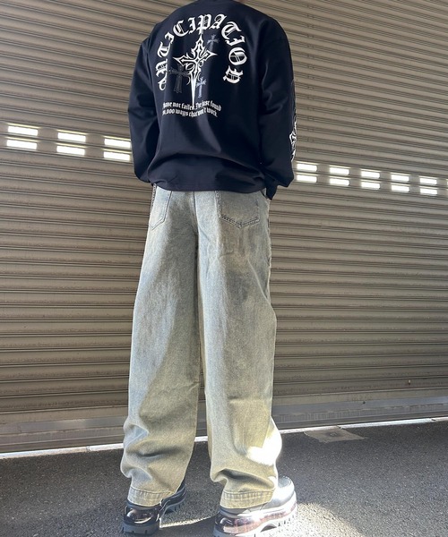 NYLAUS（ナイラス）の「【Nylaus】【セット商品】2026新作 チェーン付き ヴィンテージ バレルパンツ デニムパンツ カーブパンツ（デニムパンツ・メンズ・ネイビー/ブラック/ブルー/カモフラージュ・L/LL/M）」の15枚目の写真