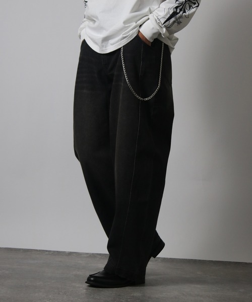 NYLAUS（ナイラス）の「【Nylaus】【セット商品】2026新作 チェーン付き ヴィンテージ バレルパンツ デニムパンツ カーブパンツ（デニムパンツ・メンズ・ネイビー/ブラック/ブルー/カモフラージュ・L/LL/M）」の21枚目の写真