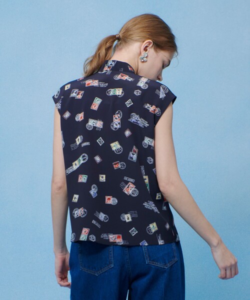 LOULOU WILLOUGHBY（ルルウィルビー）の「WEB 一部店舗限定【LOULOU WILLOUGHBY】レタープリントリボンブラウス（シャツ/ブラウス・レディース・ピンク/ネイビー・2）」の15枚目の写真