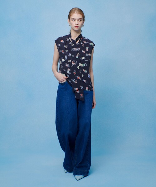 LOULOU WILLOUGHBY（ルルウィルビー）の「WEB 一部店舗限定【LOULOU WILLOUGHBY】レタープリントリボンブラウス（シャツ/ブラウス・レディース・ピンク/ネイビー・2）」の16枚目の写真