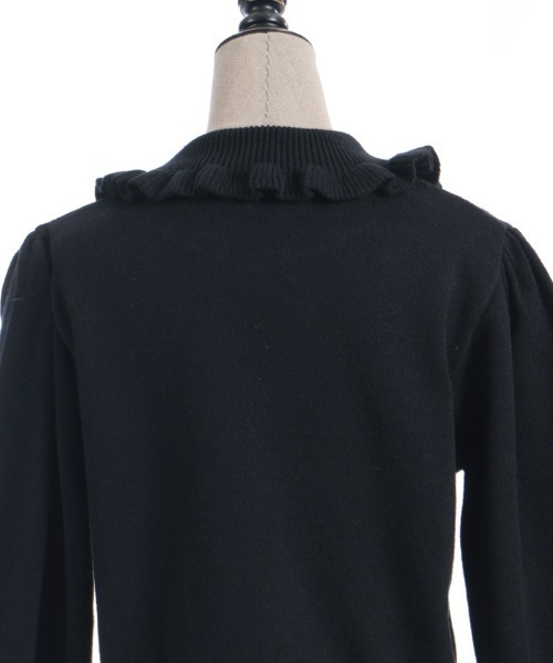 axes femme POETIQUE（アクシーズファムポエティック）の「袖口レース衿付きニットカーディガン（カーディガン/ボレロ・レディース・ピンク/レッド/ブラック・MEDIUM）」の17枚目の写真