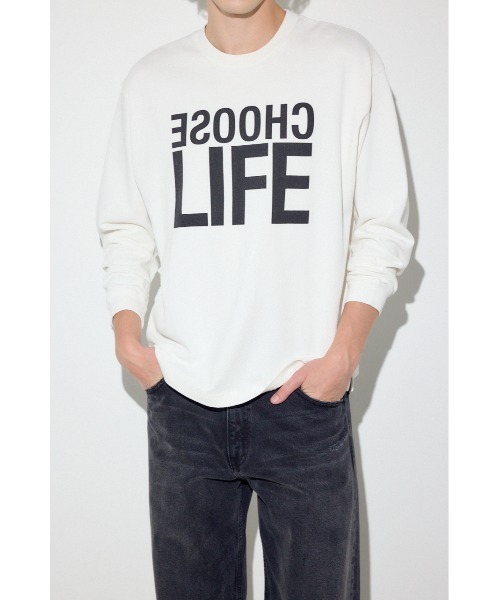 AZUL by moussy(アズールバイマウジー)の「CHOOSE LIFE長袖Tシャツ(Tシャツ/カットソー・メンズ・ブラック/ホワイト・LARGE/MEDIUM/SMALL)」の8枚目の写真