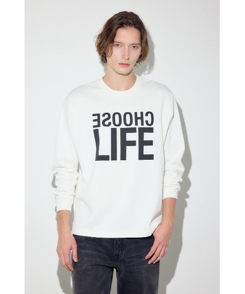 AZUL by moussy(アズールバイマウジー)の「CHOOSE LIFE長袖Tシャツ(Tシャツ/カットソー・メンズ・ブラック/ホワイト・LARGE/MEDIUM/SMALL)」の10枚目の写真