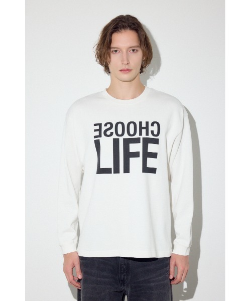 AZUL by moussy(アズールバイマウジー)の「CHOOSE LIFE長袖Tシャツ(Tシャツ/カットソー・メンズ・ブラック/ホワイト・LARGE/MEDIUM/SMALL)」の12枚目の写真