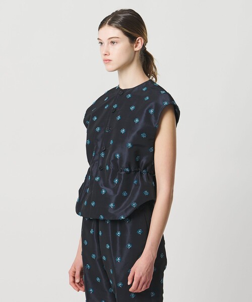 LOEFF（ロエフ）の「＜LOEFF＞ピンポンツリースポンジ ジャガード ベスト（ベスト・レディース・ネイビー・FREE）」の8枚目の写真