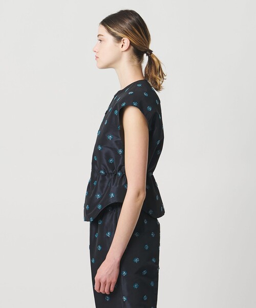 LOEFF（ロエフ）の「＜LOEFF＞ピンポンツリースポンジ ジャガード ベスト（ベスト・レディース・ネイビー・FREE）」の9枚目の写真