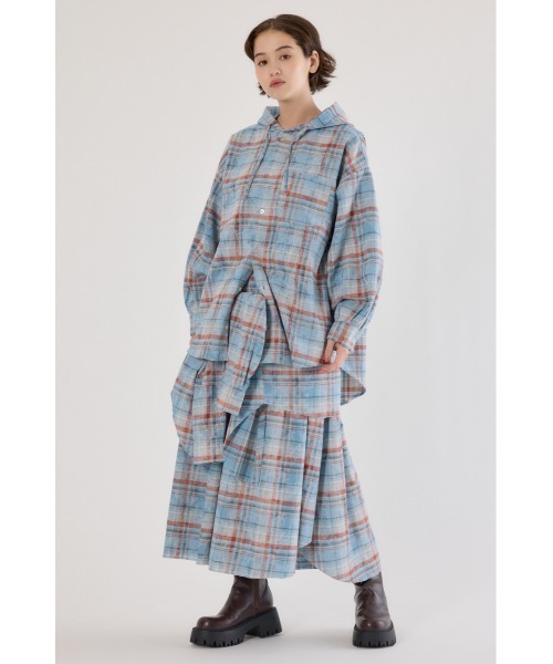 RODEO CROWNS WIDE BOWL（ロデオクラウンズワイドボウル）の「ヴィンテージチェックフードシャツ（シャツ/ブラウス・レディース・ブラック系その他/ブルー系その他/ピンク系その他・FREE）」の7枚目の写真