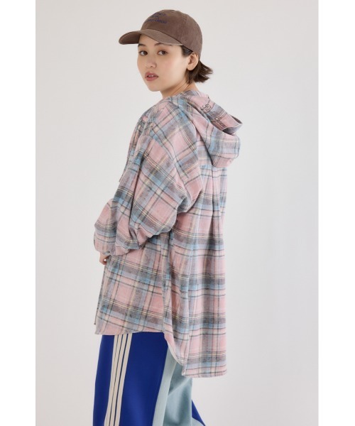 RODEO CROWNS WIDE BOWL（ロデオクラウンズワイドボウル）の「ヴィンテージチェックフードシャツ（シャツ/ブラウス・レディース・ブラック系その他/ブルー系その他/ピンク系その他・FREE）」の10枚目の写真