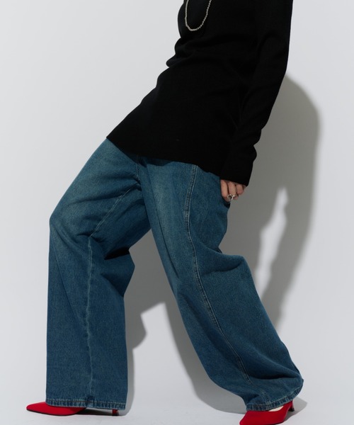 HANNE（アン）の「カーブシルエットデニムパンツ（デニムパンツ・レディース・ブルー・S/M）」の19枚目の写真