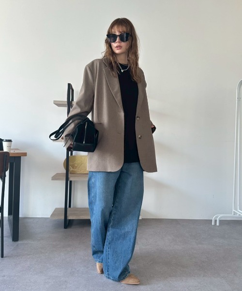 HANNE（アン）の「カーブシルエットデニムパンツ（デニムパンツ・レディース・ブルー・S/M）」の14枚目の写真