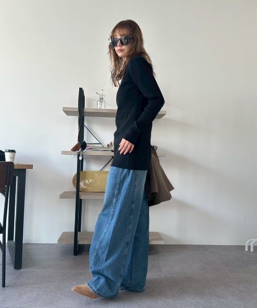 HANNE（アン）の「カーブシルエットデニムパンツ（デニムパンツ・レディース・ブルー・S/M）」の17枚目の写真