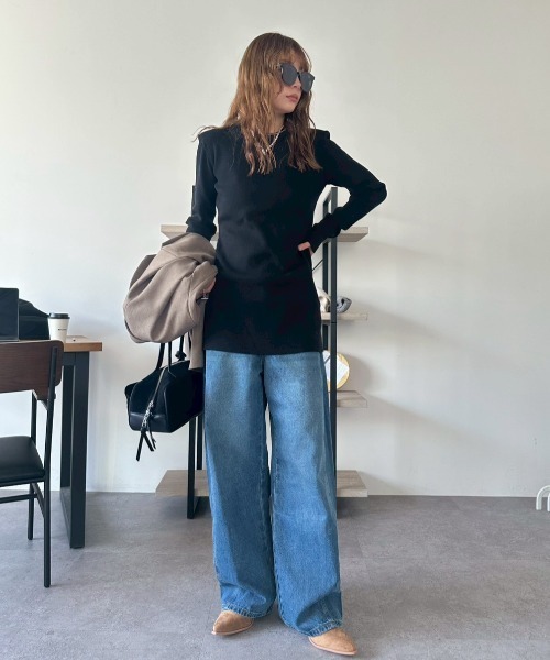 HANNE（アン）の「カーブシルエットデニムパンツ（デニムパンツ・レディース・ブルー・S/M）」の18枚目の写真