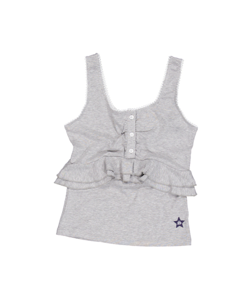 SETUP-EXE(セットアップイーエックスイー)の「LACE FRILL SLEEVELESS / MELANGE GRAY(Tシャツ/カットソー・レディース・その他・ONE SIZE)」の2枚目の写真
