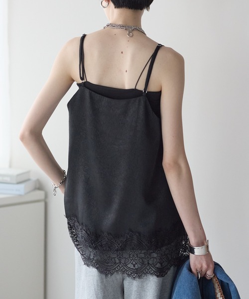 each（イーチ）の「裾レースロングキャミソール（キャミソール・レディース・アイボリー/ブラック・FREE）」の18枚目の写真