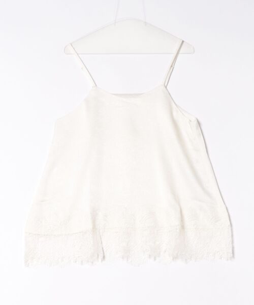 each（イーチ）の「裾レースロングキャミソール（キャミソール・レディース・アイボリー/ブラック・FREE）」の3枚目の写真