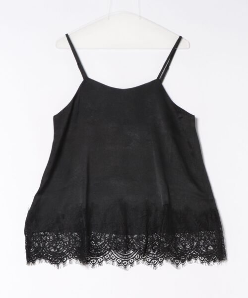 each（イーチ）の「裾レースロングキャミソール（キャミソール・レディース・アイボリー/ブラック・FREE）」の4枚目の写真