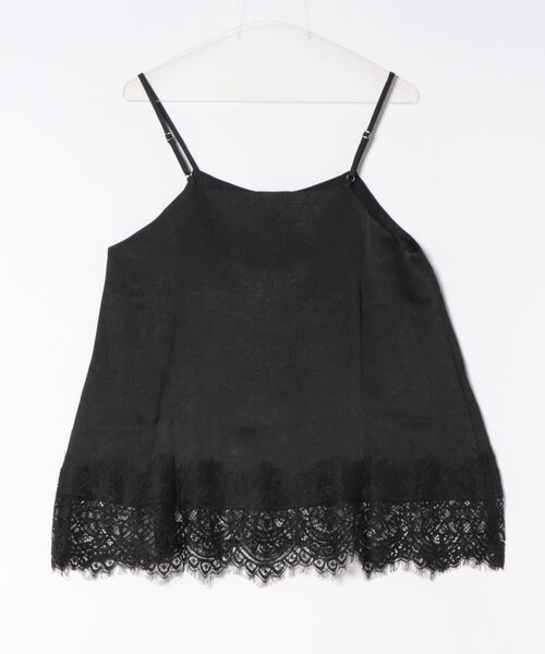 each（イーチ）の「裾レースロングキャミソール（キャミソール・レディース・アイボリー/ブラック・FREE）」の5枚目の写真