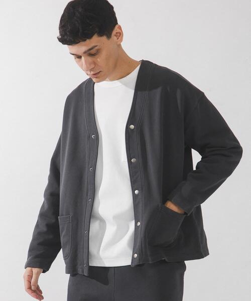 URBAN RESEARCH Sonny Label（アーバンリサーチサニーレーベル）の「スウェットVネックカーディガン（スウェット・メンズ・チャコールグレー/ネイビー・MEDIUM/LARGE）」の3枚目の写真