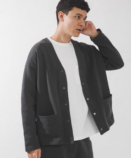 URBAN RESEARCH Sonny Label（アーバンリサーチサニーレーベル）の「スウェットVネックカーディガン（スウェット・メンズ・チャコールグレー/ネイビー・MEDIUM/LARGE）」の4枚目の写真