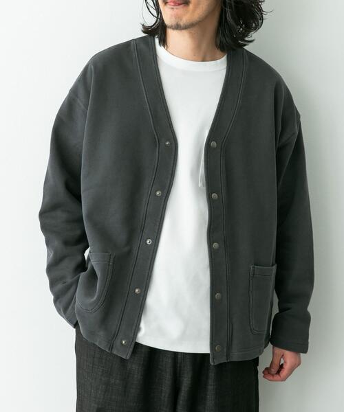 URBAN RESEARCH Sonny Label（アーバンリサーチサニーレーベル）の「スウェットVネックカーディガン（スウェット・メンズ・チャコールグレー/ネイビー・MEDIUM/LARGE）」の9枚目の写真