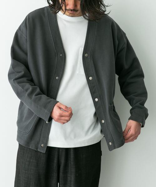 URBAN RESEARCH Sonny Label（アーバンリサーチサニーレーベル）の「スウェットVネックカーディガン（スウェット・メンズ・チャコールグレー/ネイビー・MEDIUM/LARGE）」の12枚目の写真