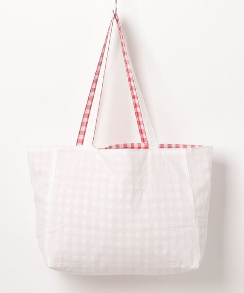 VIBGYOR（ヴィブジョー）の「Mignonjour/ロゴチェック柄リバーシブルトートバッグ M2885（トートバッグ・レディース・レッド/ホワイト/グレー・FREE）」の13枚目の写真