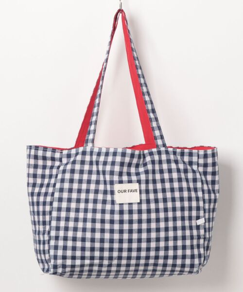 VIBGYOR（ヴィブジョー）の「Mignonjour/ロゴチェック柄リバーシブルトートバッグ M2885（トートバッグ・レディース・レッド/ホワイト/グレー・FREE）」の15枚目の写真