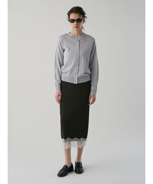 SHEER RIB KNIT SKIRT