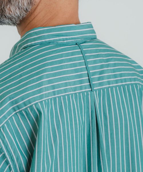 quadro(クオドロ)の「スーピマコットンルーズレギュラーシャツ(シャツ/ブラウス・メンズ・グリーン/グレー・MEDIUM/LARGE)」の19枚目の写真