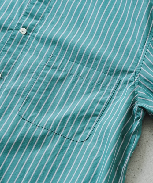 quadro(クオドロ)の「スーピマコットンルーズレギュラーシャツ(シャツ/ブラウス・メンズ・グリーン/グレー・MEDIUM/LARGE)」の6枚目の写真