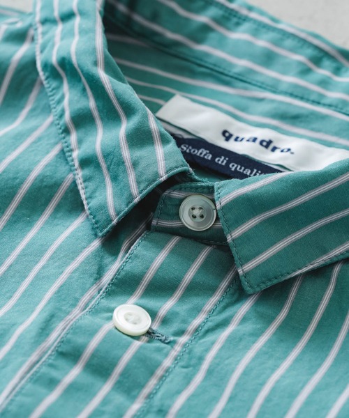 quadro(クオドロ)の「スーピマコットンルーズレギュラーシャツ(シャツ/ブラウス・メンズ・グリーン/グレー・MEDIUM/LARGE)」の3枚目の写真