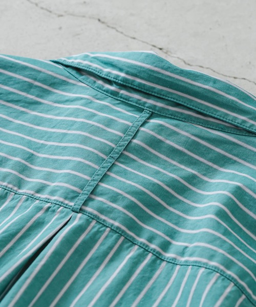 quadro(クオドロ)の「スーピマコットンルーズレギュラーシャツ(シャツ/ブラウス・メンズ・グリーン/グレー・MEDIUM/LARGE)」の8枚目の写真