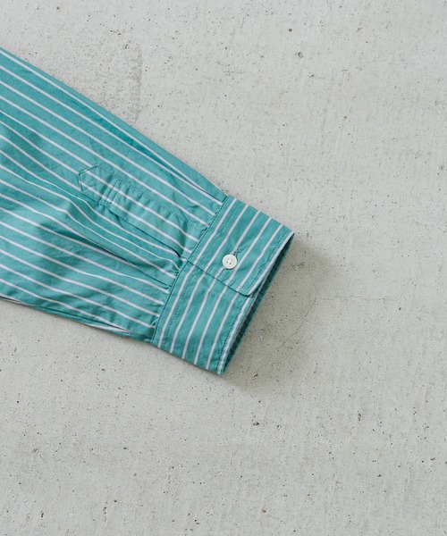 quadro(クオドロ)の「スーピマコットンルーズレギュラーシャツ(シャツ/ブラウス・メンズ・グリーン/グレー・MEDIUM/LARGE)」の10枚目の写真