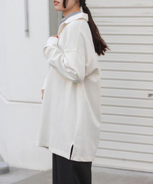 FORK&SPOON(フォークアンドスプーン)の「FORK&SPOON ガーメントダイビッグラガーシャツ(Tシャツ/カットソー・レディース・アイボリー/チャコールグレー・1)」の17枚目の写真