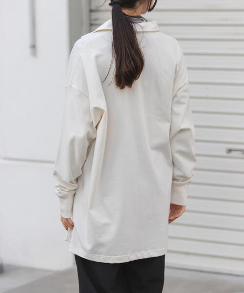 FORK&SPOON(フォークアンドスプーン)の「FORK&SPOON ガーメントダイビッグラガーシャツ(Tシャツ/カットソー・レディース・アイボリー/チャコールグレー・1)」の18枚目の写真