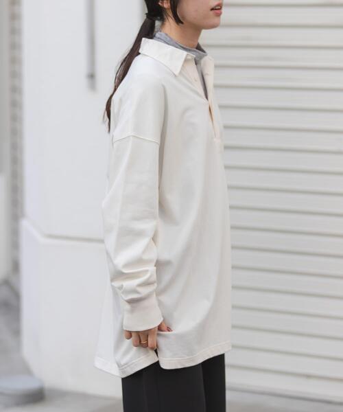 FORK&SPOON(フォークアンドスプーン)の「FORK&SPOON ガーメントダイビッグラガーシャツ(Tシャツ/カットソー・レディース・アイボリー/チャコールグレー・1)」の19枚目の写真