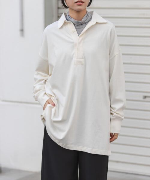 FORK&SPOON(フォークアンドスプーン)の「FORK&SPOON ガーメントダイビッグラガーシャツ(Tシャツ/カットソー・レディース・アイボリー/チャコールグレー・1)」の20枚目の写真