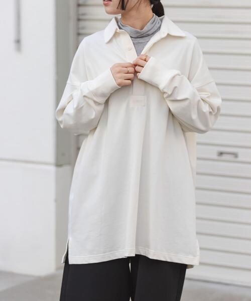 FORK&SPOON(フォークアンドスプーン)の「FORK&SPOON ガーメントダイビッグラガーシャツ(Tシャツ/カットソー・レディース・アイボリー/チャコールグレー・1)」の21枚目の写真