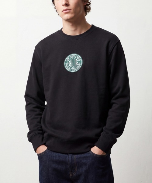 HUF(ハフ)の「【C-HUF3】【HUF/ハフ】TRANSIT AUTHORITY CREWNECK SWEAT PF00760(スウェット・メンズ・ブラック・SMALL/LARGE/MEDIUM)」の1枚目の写真