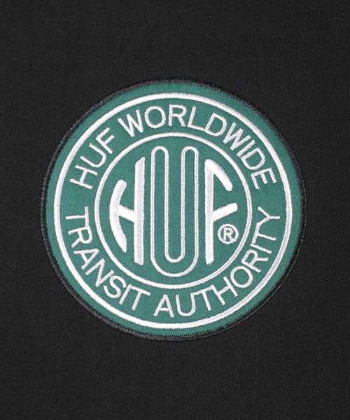 HUF(ハフ)の「【C-HUF3】【HUF/ハフ】TRANSIT AUTHORITY CREWNECK SWEAT PF00760(スウェット・メンズ・ブラック・SMALL/LARGE/MEDIUM)」の7枚目の写真