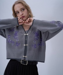 HARE | チャイナガラVニットカーディガン(HARE)(カーディガン/ボレロ)