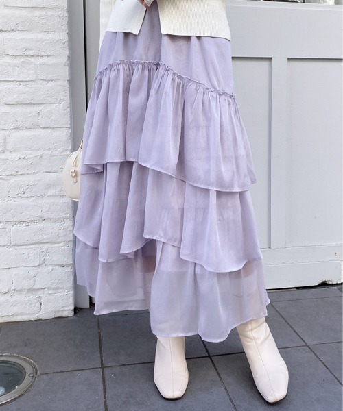 INGNI(イング)の「シアーティアードスカート(スカート・レディース・グレー/オフホワイト/ブラック/ドット・FREE)」の4枚目の写真