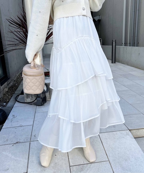 INGNI(イング)の「シアーティアードスカート(スカート・レディース・グレー/オフホワイト/ブラック/ドット・FREE)」の5枚目の写真