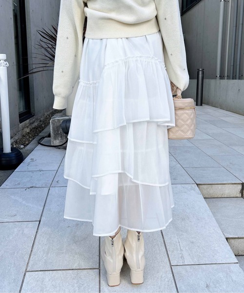 INGNI(イング)の「シアーティアードスカート(スカート・レディース・グレー/オフホワイト/ブラック/ドット・FREE)」の9枚目の写真