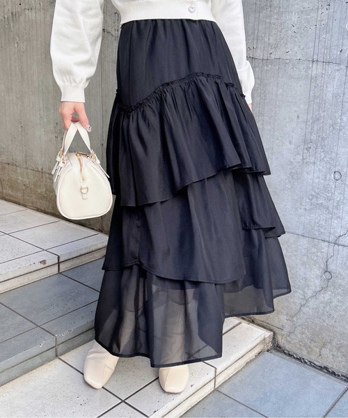 INGNI(イング)の「シアーティアードスカート(スカート・レディース・グレー/オフホワイト/ブラック/ドット・FREE)」の13枚目の写真